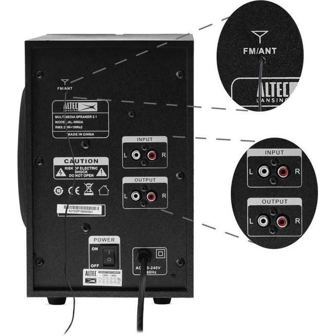 V402 2.1 inch Bluetooth Speaker System - Black (1YR WRTY) — view 2