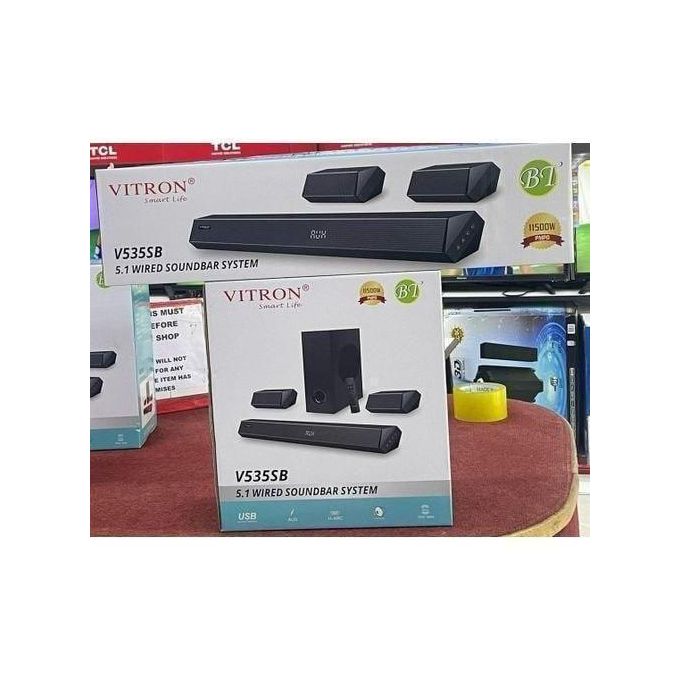 V535SB 5.1CH Home Theatre Soundbar 115W RMS Bluetooth USB AUX Optical Coaxial Remote — view 2
