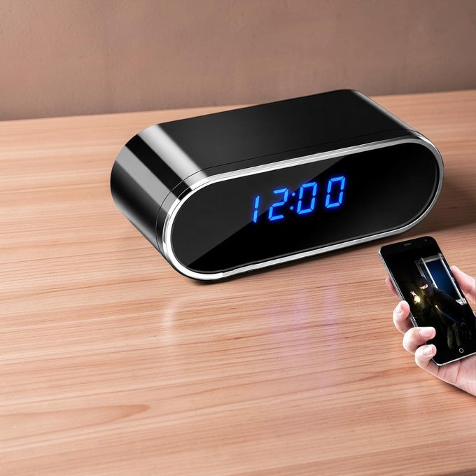 Very Clear Video Recording 1080P Full HD 4K WiFi Alarm Table Clock Hidden Spy Camera