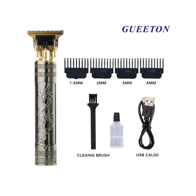 Vintage T9 Dragon Rechargeable Metal Hair Clipper Gold