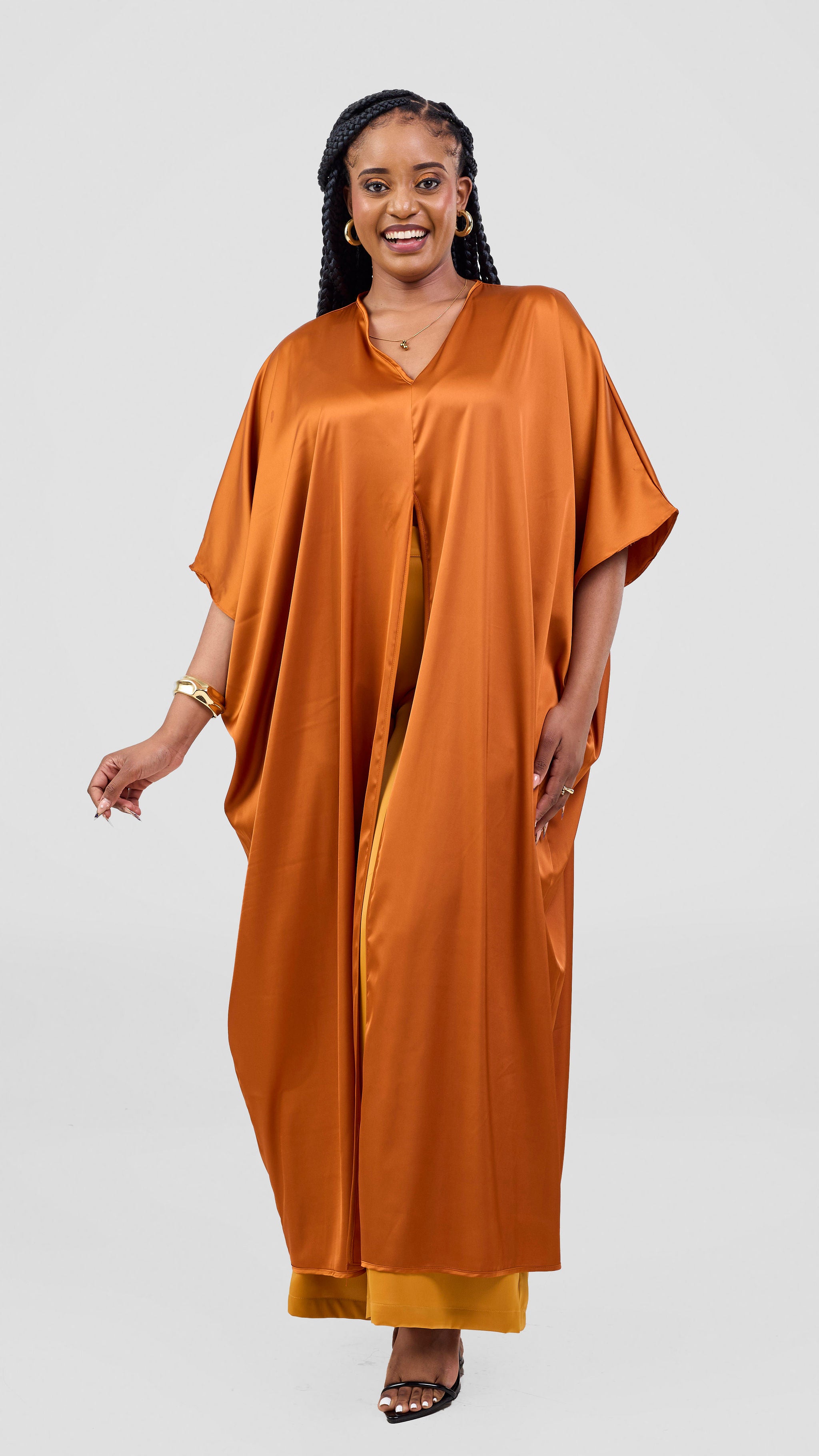 Vivo Essi Front Slit Maxi Top - Rust — view 3