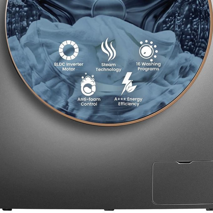 VWM-08FVTS Front Load Washing Machine - 8KG - Metal Grey — view 3