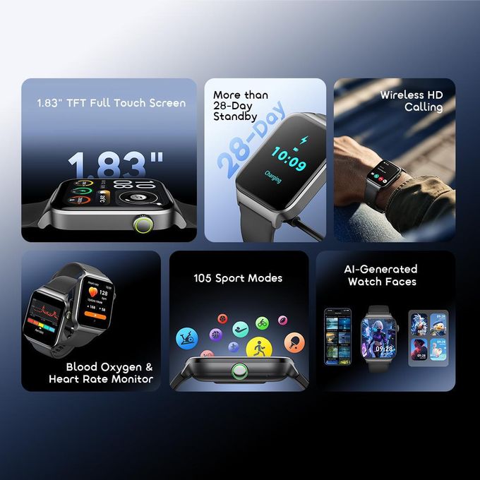 Watch 6 Max 1.83"TFT Full Touch Screen 28-Day Standby Smart Watch — view 3