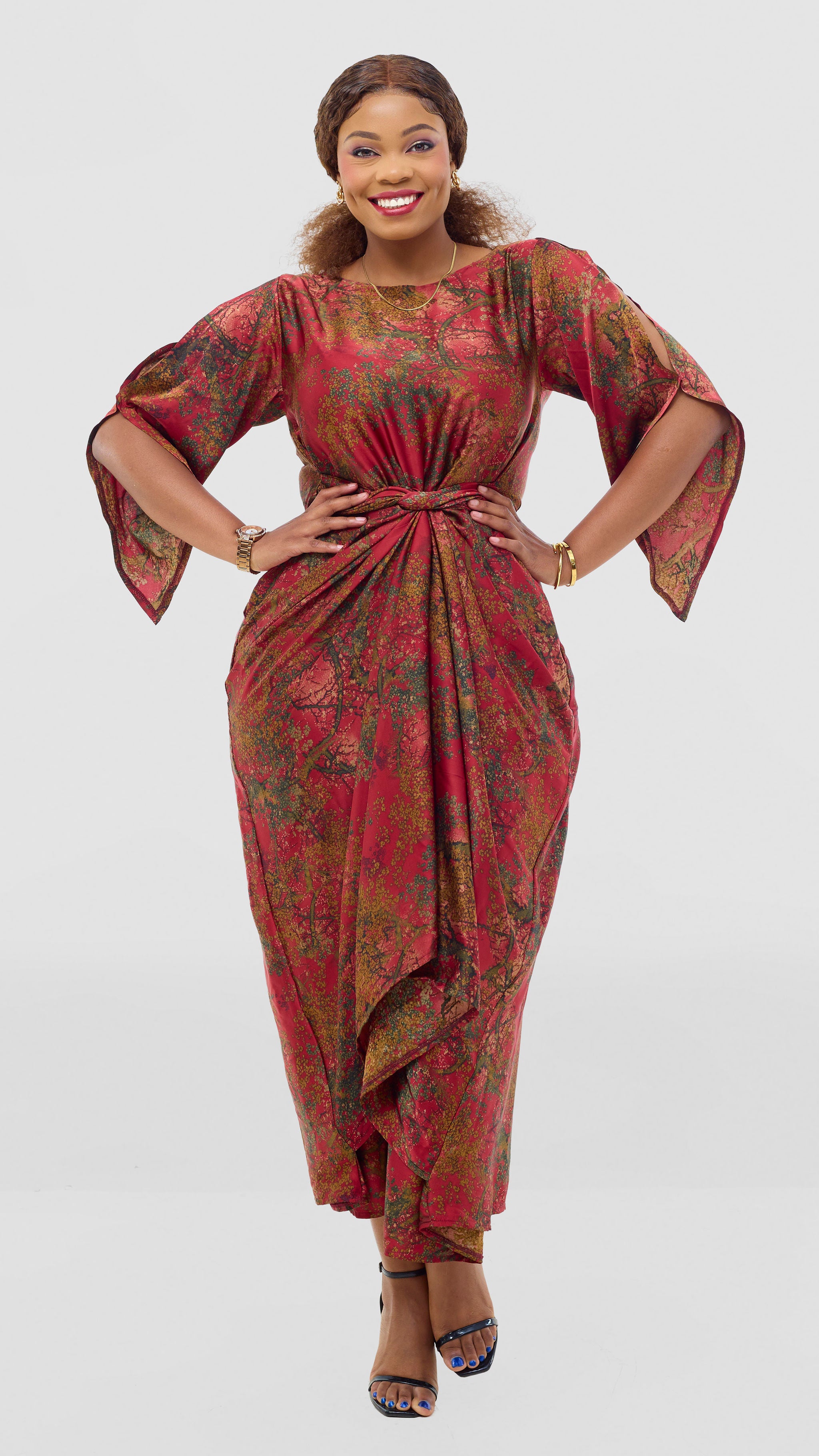 WSC Pambo Elodie Kaftan - Red Abstract