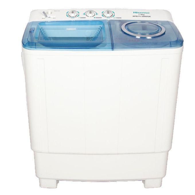 WSQB753W 7.5Kg Twin Tub Top Load Washing Machine - White (2YRS WRTY)